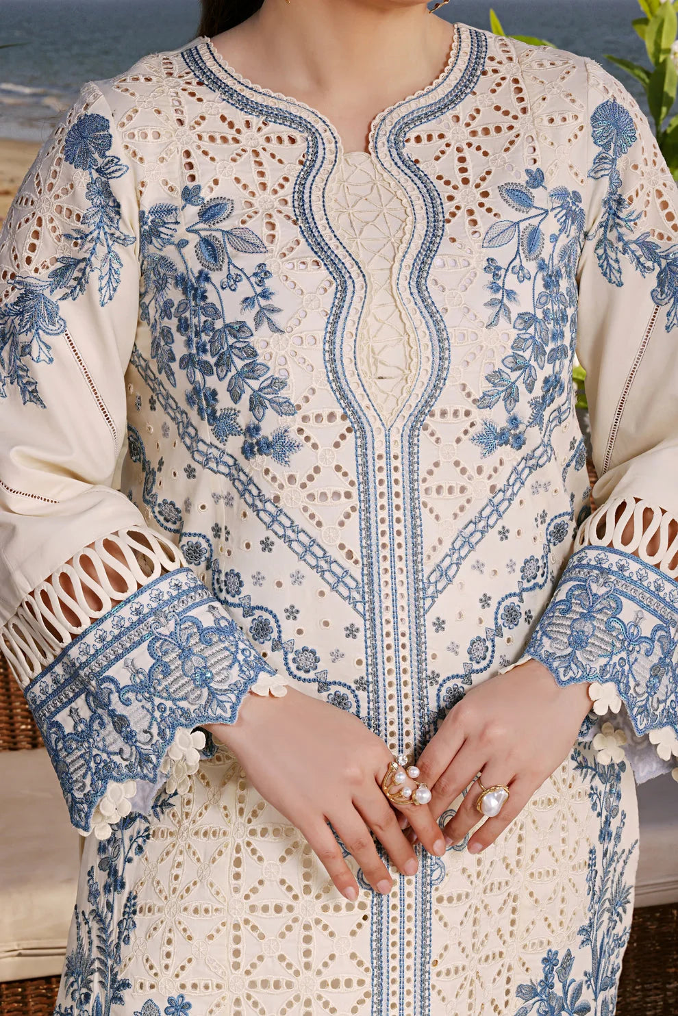 Ladies White Chikankari Shalwar Kameez Online in UK USA Canada