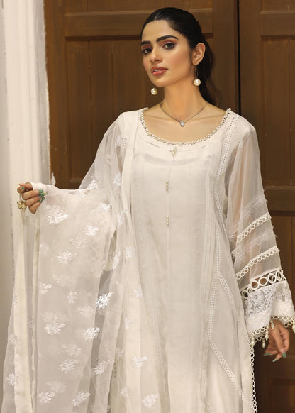 Ladies White Embellished Organza Festive Outfit Online in UK USA Canada