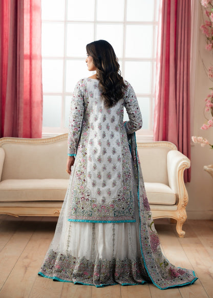 Ladies White Net Wedding Outfit Online in UK USA Canada