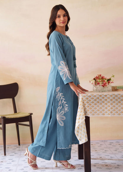 Ladies Winter Wear Embroidered Khaddar Kurta Set Online in Dubai UAE Abudhabi Ajman Sharjah