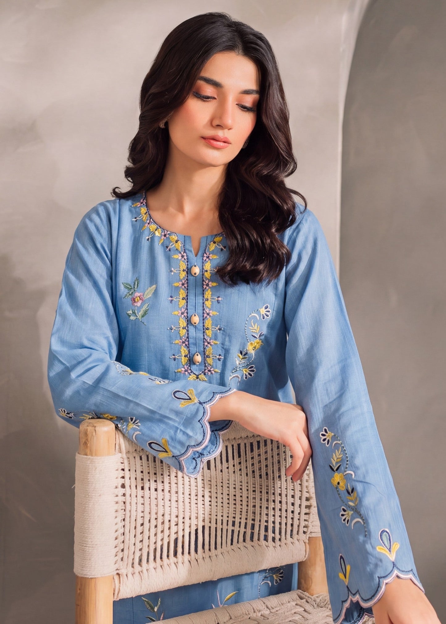 Ladies Winter Wear Embroidered Khaddar Salwar Kameez Online in UK USA Canada