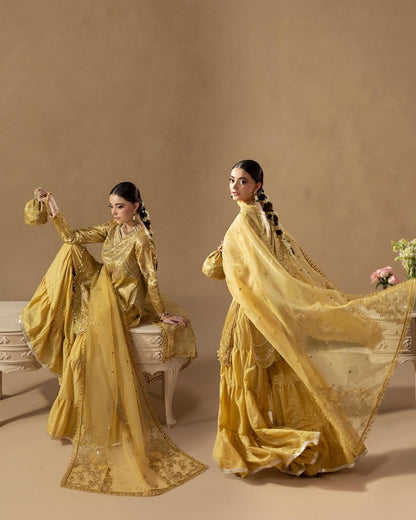 Ladies Zari Silk Wedding Sharara Outfit Online in UK USA Canada