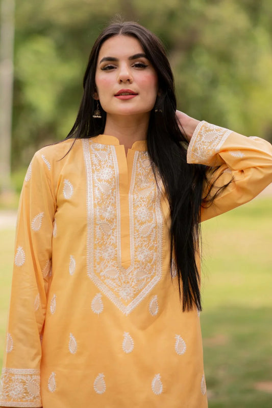 Embroidered Kurta with Straight Pants