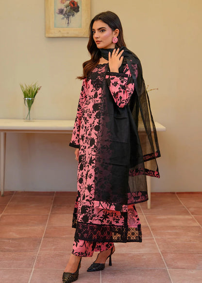 Pink Cotton Long Kurta Set with Dupatta