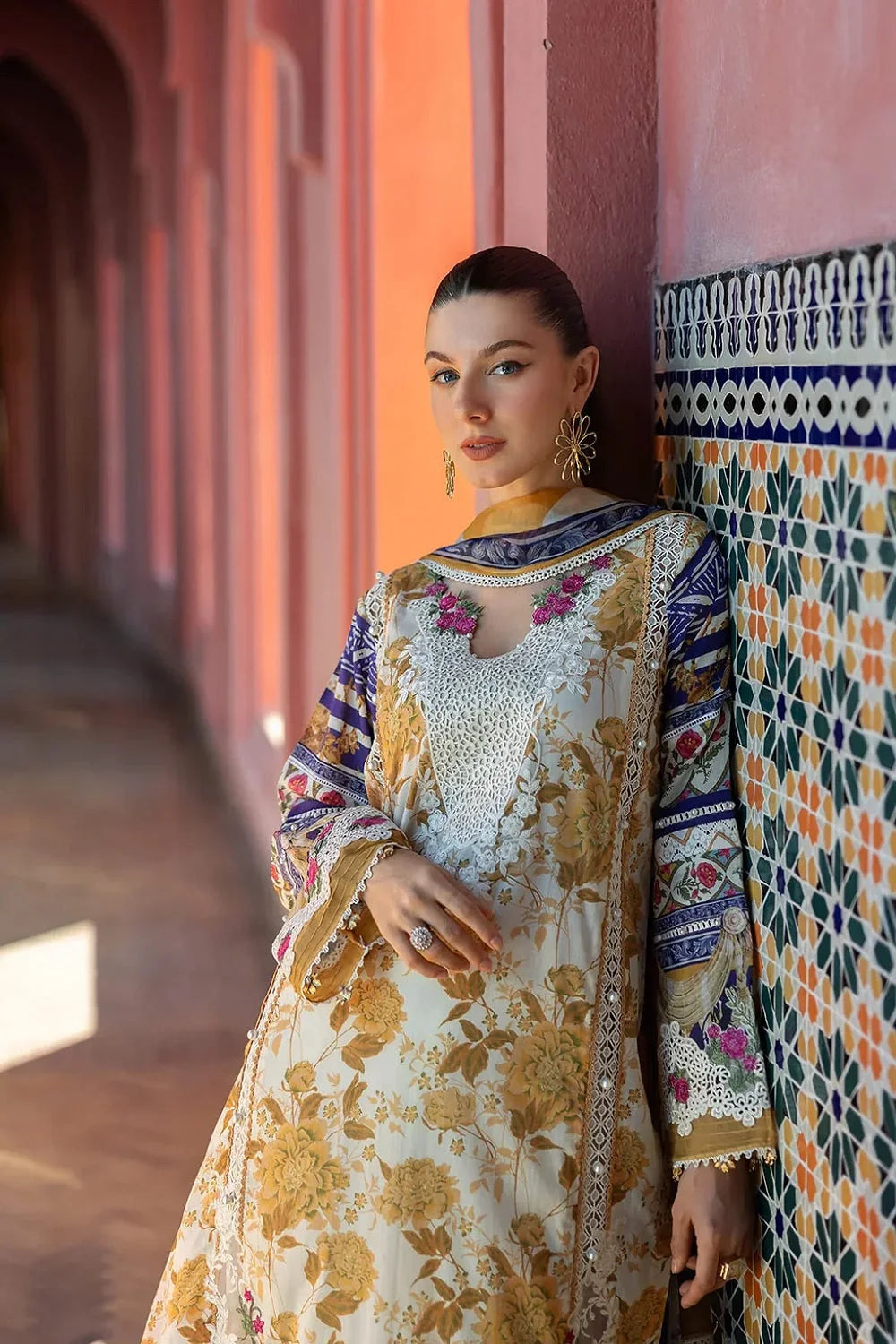 Pure Lawn Printed Lawn Suit with Chiffon Dupatta