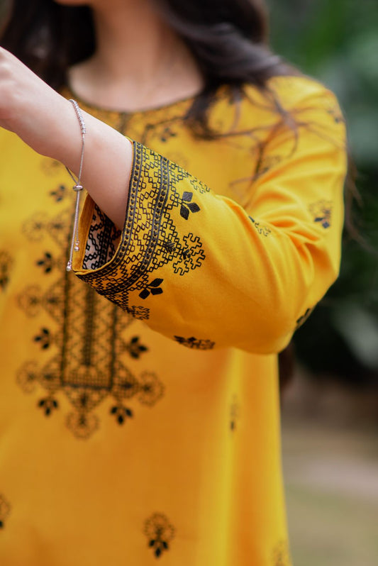 Saffron Kurta with Straight Pants