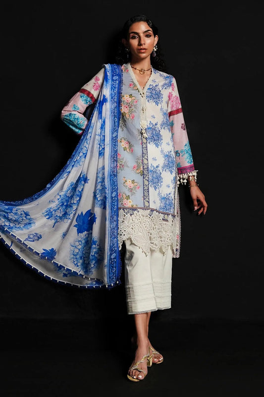 Digital Printed Lawn Suit with Chiffon Dupatta