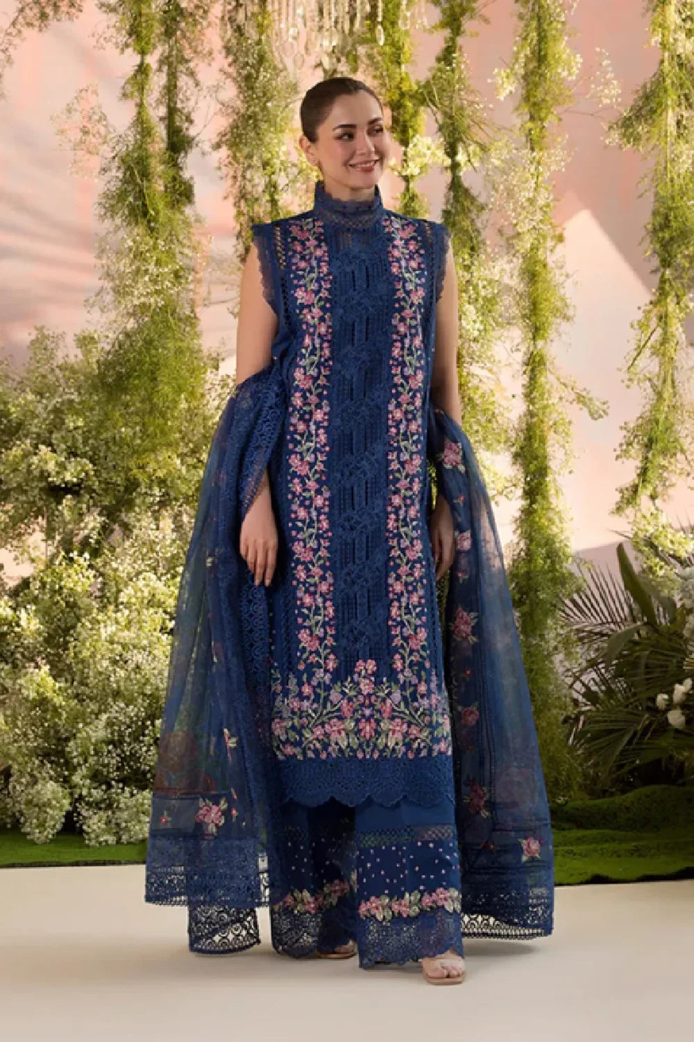 Zinc Blue Chikankari Lawn Suit