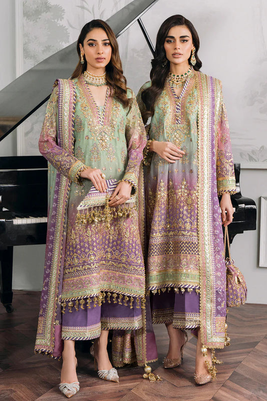 Pure Chiffon Embroidered Suit with Handwork