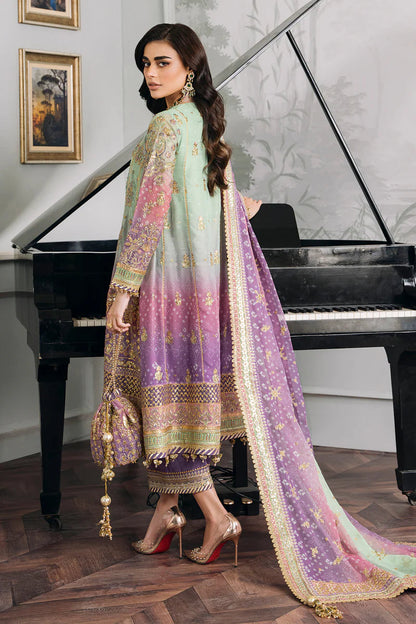 Pure Chiffon Embroidered Suit with Handwork