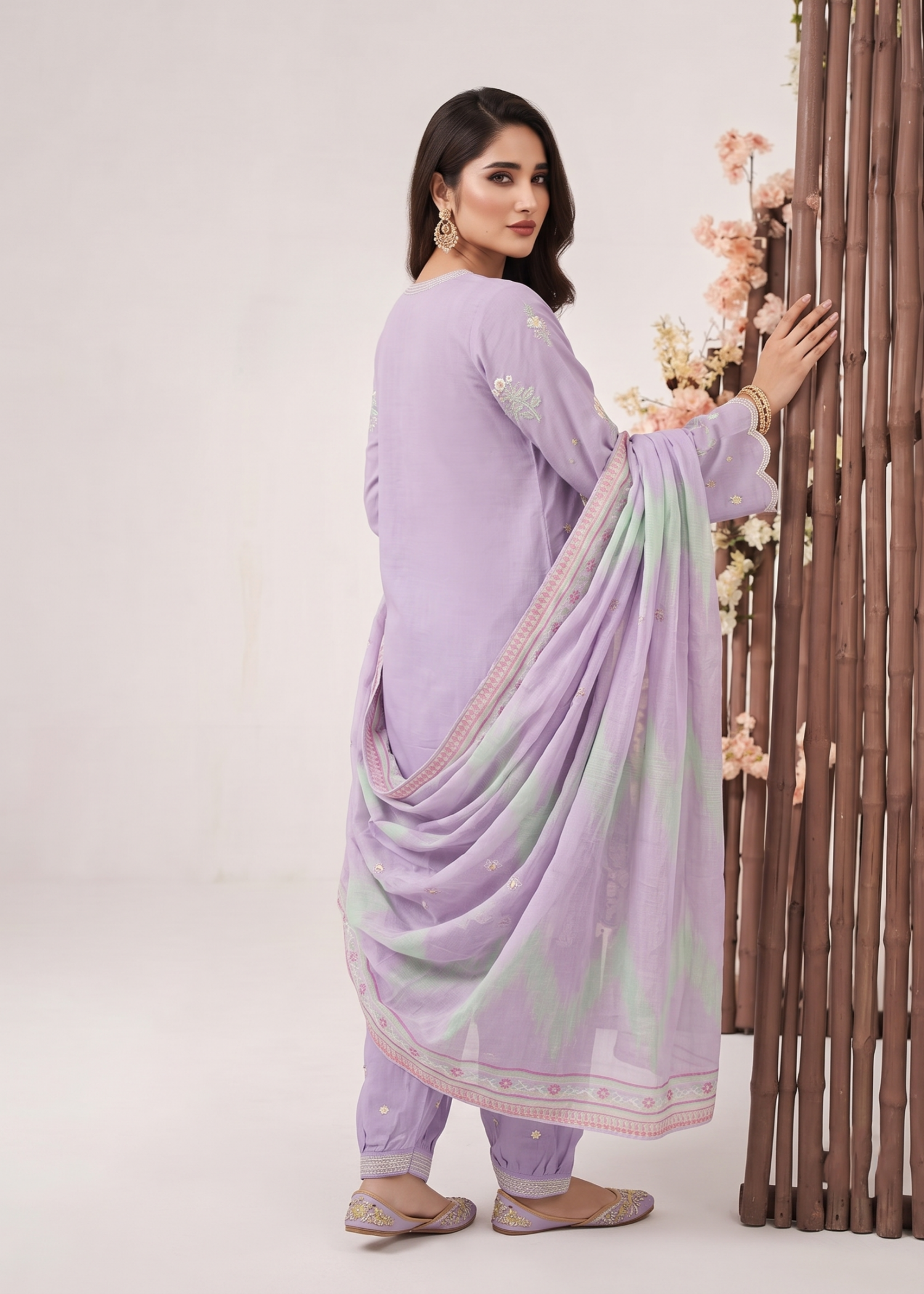 Lavender Embroidered Lawn Festive Suit Online in Sri Lanka India Australia