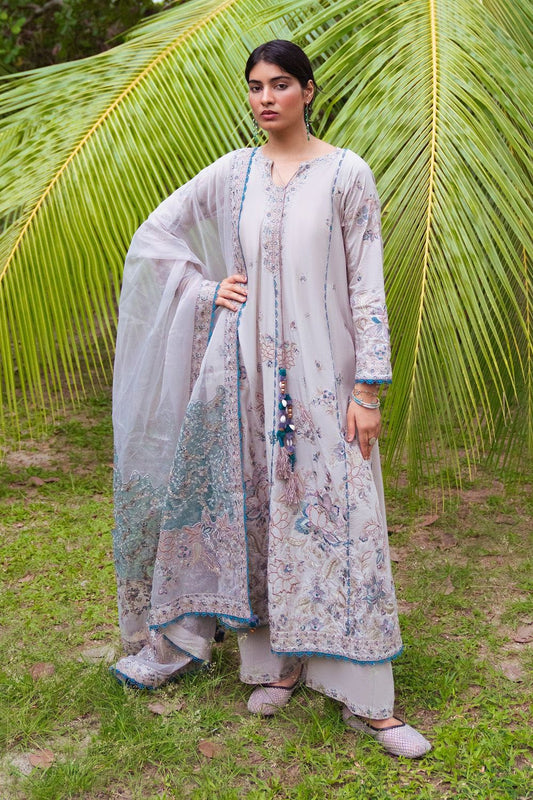 Lavender Embroidered Lawn Pishwas Salwar Kameez Online in Dubai UAE Abudhabi Ajman Sharjah