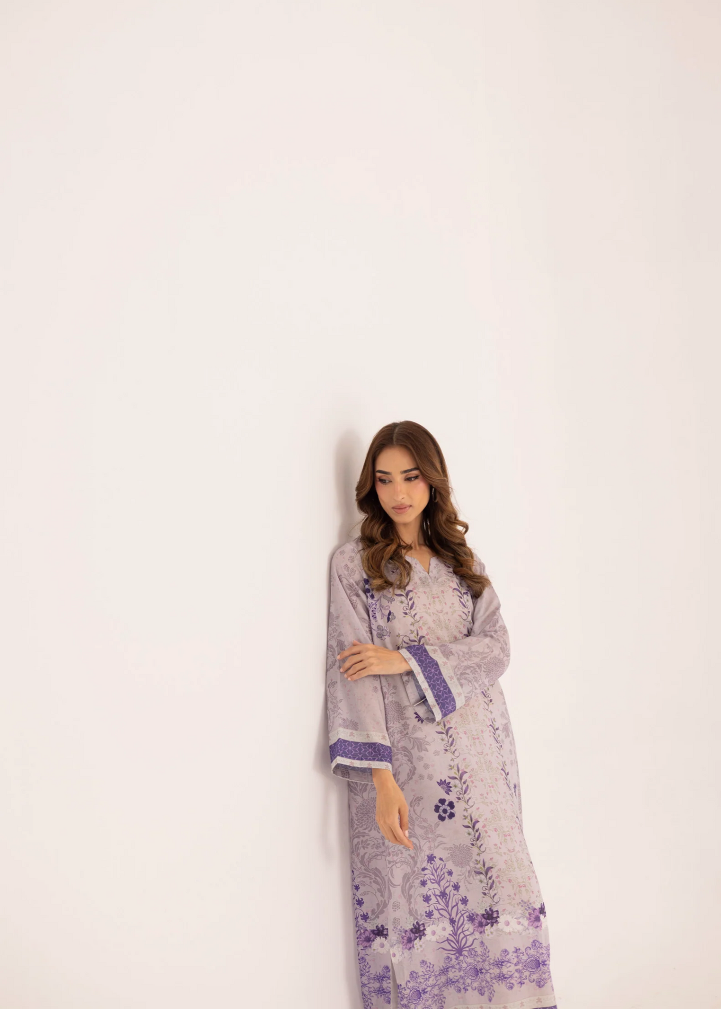 Lavender Grey Printed Kaftan for Summers Online in Dubai UAE Abudhabi Ajman Sharjah