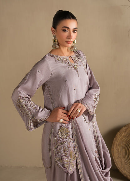 Lavender Heavy Embroidered Farshi Shalwar Kameez Online in Dubai DXB UAE Abudhabi Meena Bazaar