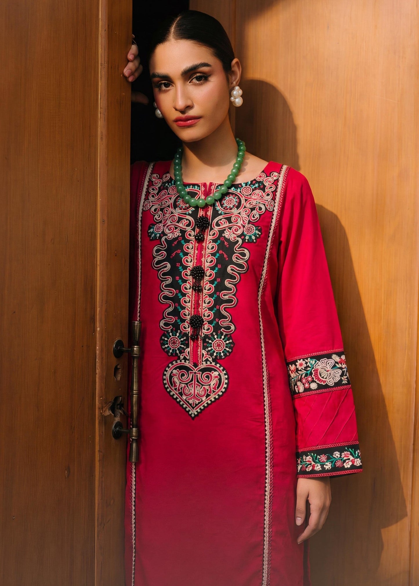 Lawn Embroidered Deep Pink Salwar Suit Online in Dubai UAE Abudhabi Ajman Sharjah