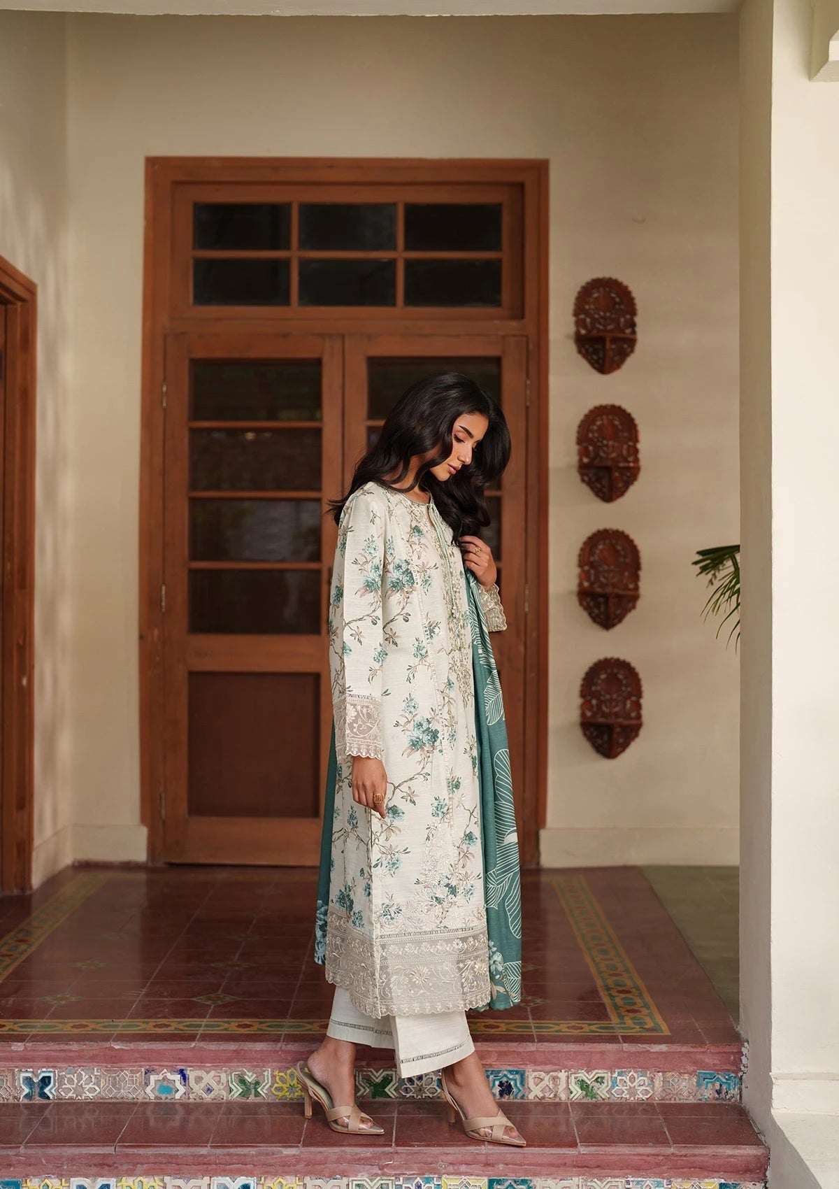 Lawn Embroidered Mint Green Pakistani Suit Online in Sri Lanka India Australia