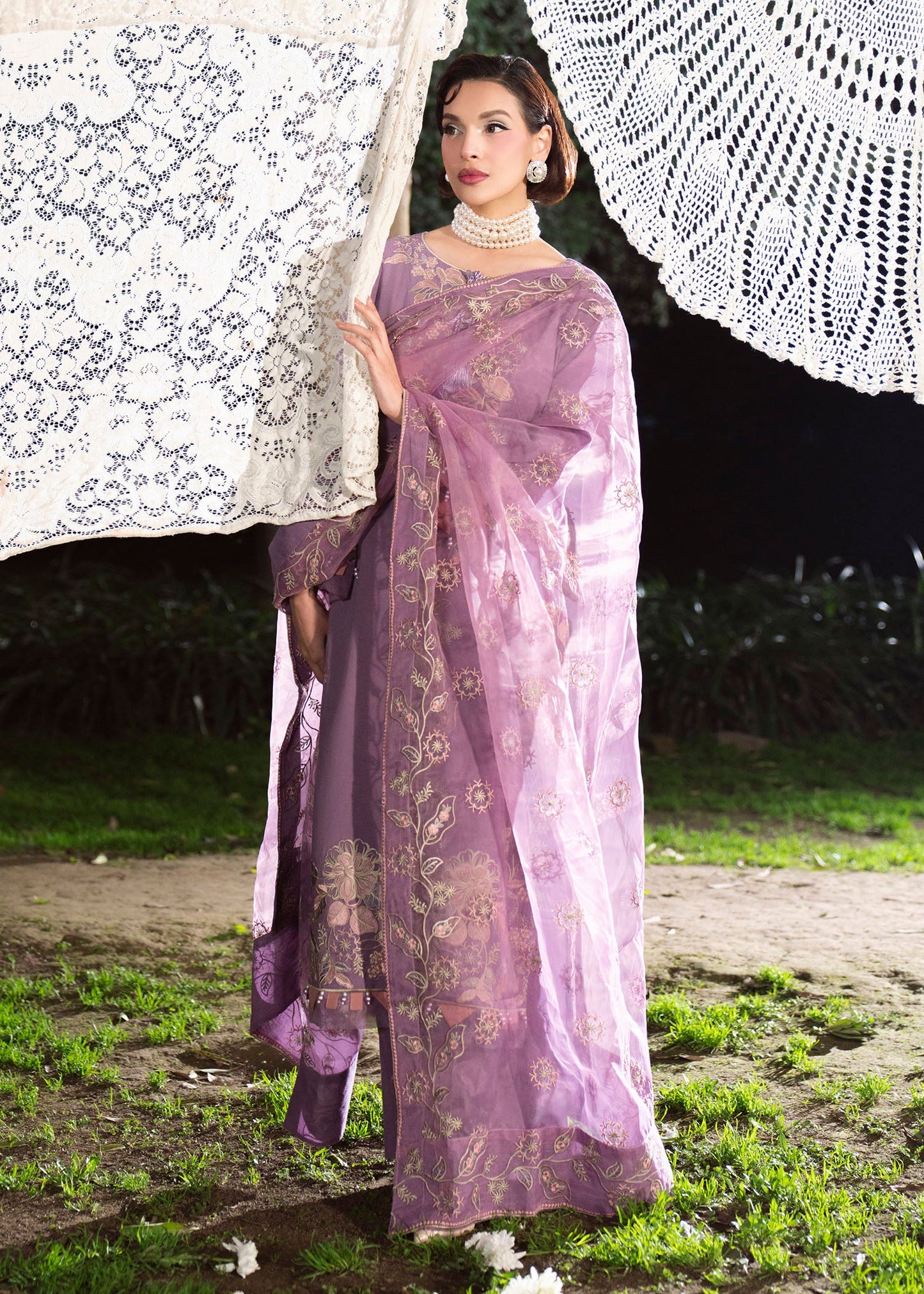 Lawn Purple Ash Straight Cut Suit Online in Dubai DXB UAE Abudhabi Meena Bazaar