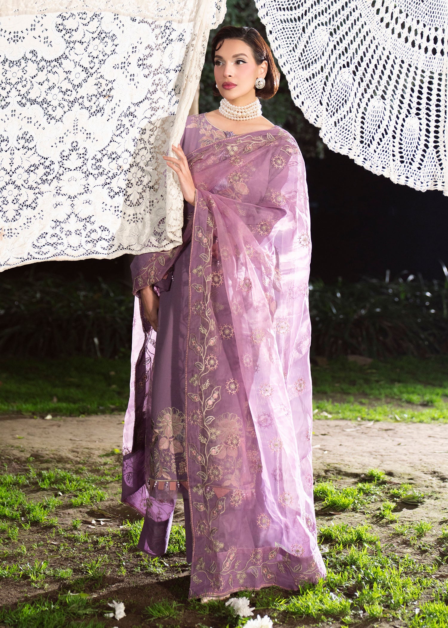 Lawn Purple Ash Straight Cut Suit Online in Dubai DXB UAE Abudhabi Meena Bazaar