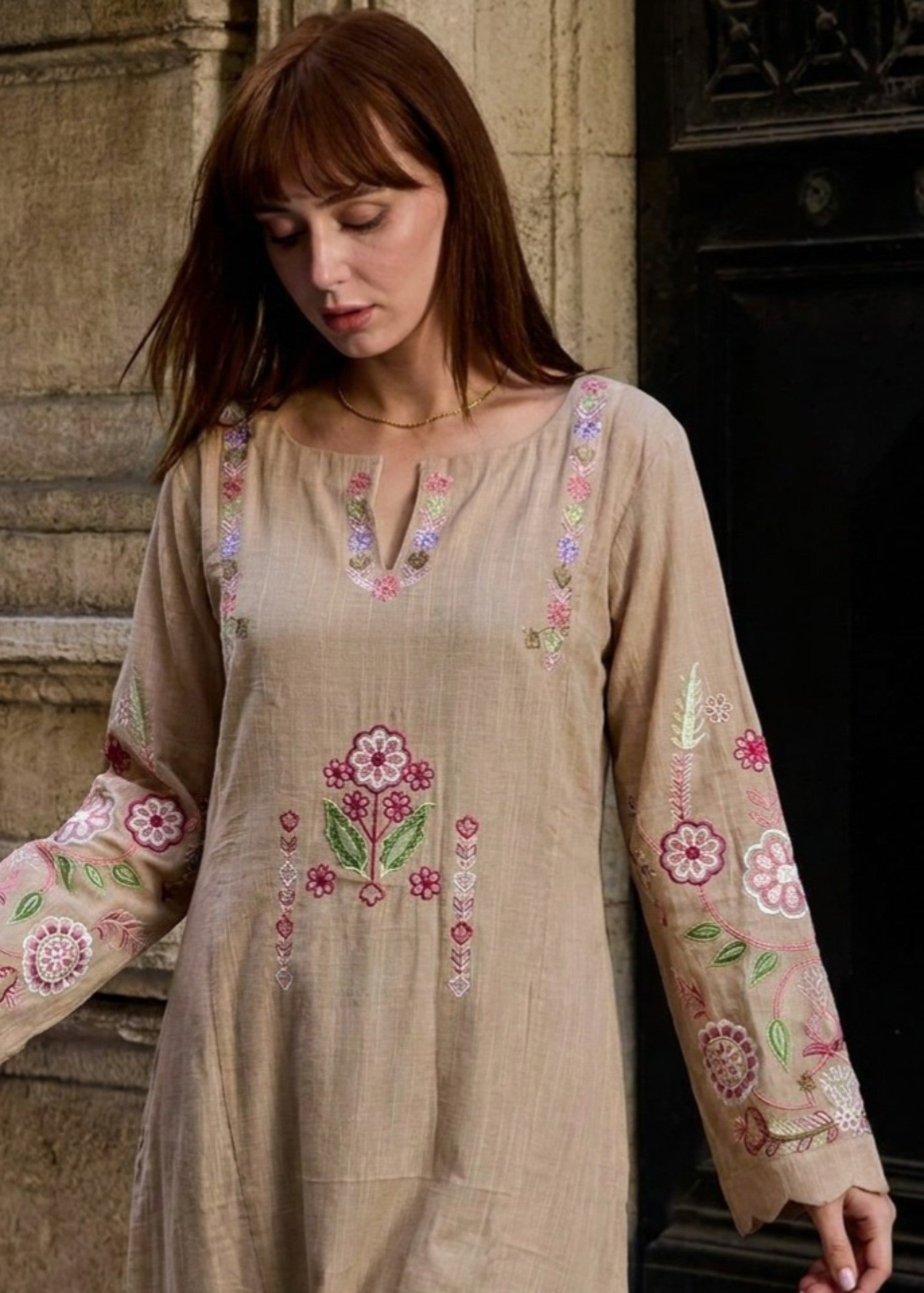 Lemon Chiffon Designer Kaftan Top Online in Dubai DXB UAE Abudhabi Meena Bazaar