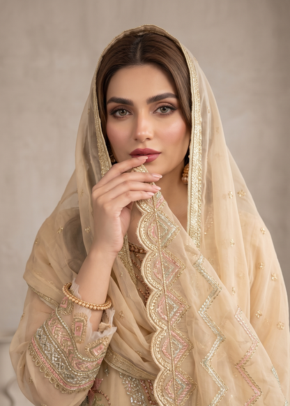 Lemon Chiffon Embroidered Organza Pakistani Suit Online in Dubai UAE Abudhabi Ajman Sharjah
