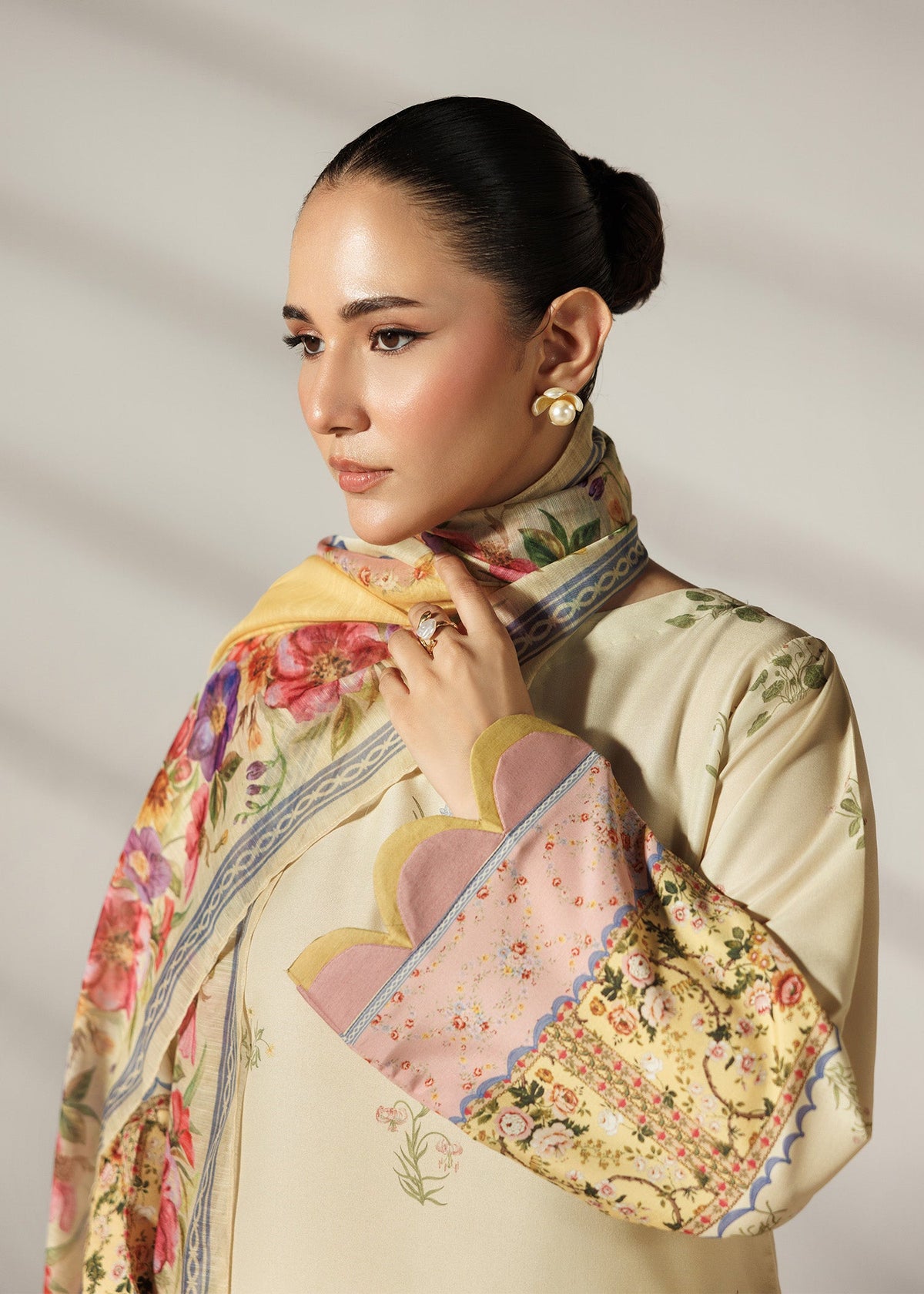 Lemon Color Silk Lawn Daily Wear Suit Online in Dubai UAE Abudhabi Ajman Sharjah