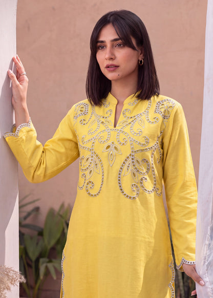 Lemon Dhanak Salwar Suit for Women Online in Dubai UAE Abudhabi Ajman Sharjah