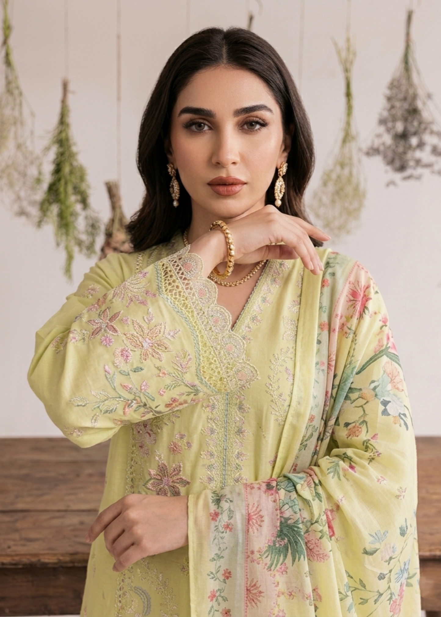 Lemon Embroidered Lawn Salwar Kameez Online in Dubai UAE Abudhabi Ajman Sharjah