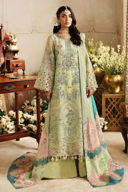 Lemon Green Hand Embellished Organza Pakistani Suit Online in Dubai UAE Abudhabi Ajman Sharjah