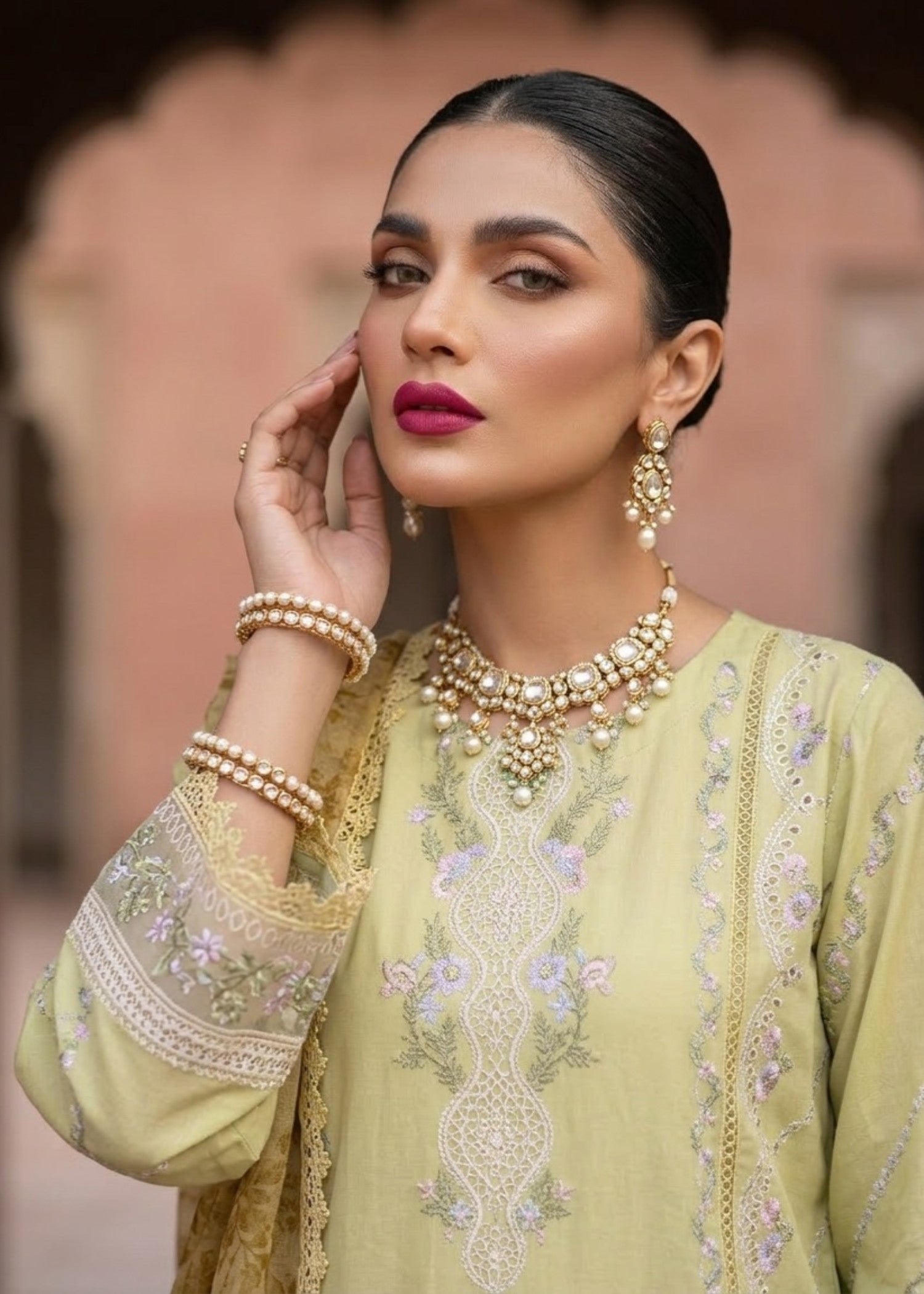 Lemon Lawn 3 Piece Festive Outfit Online in Dubai DXB UAE Abudhabi Meena Bazaar