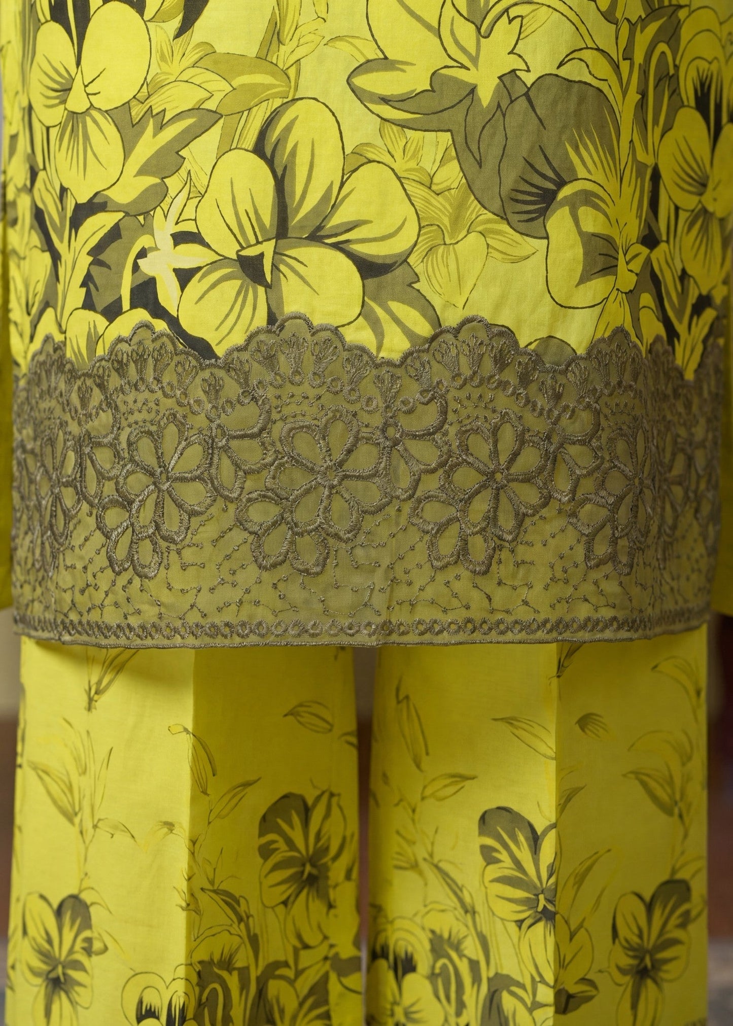 Lemon Lawn Embellished 3 Piece Suit Online in Sri Lanka India Australia