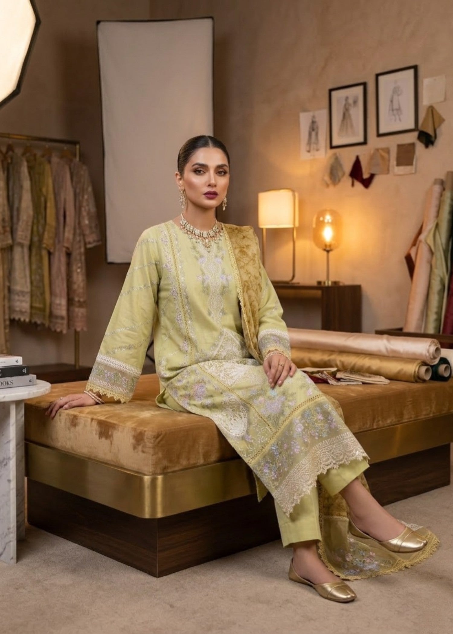 Lemon Lawn Festive Wear Ladies Suit Online in Sri Lanka India Australia