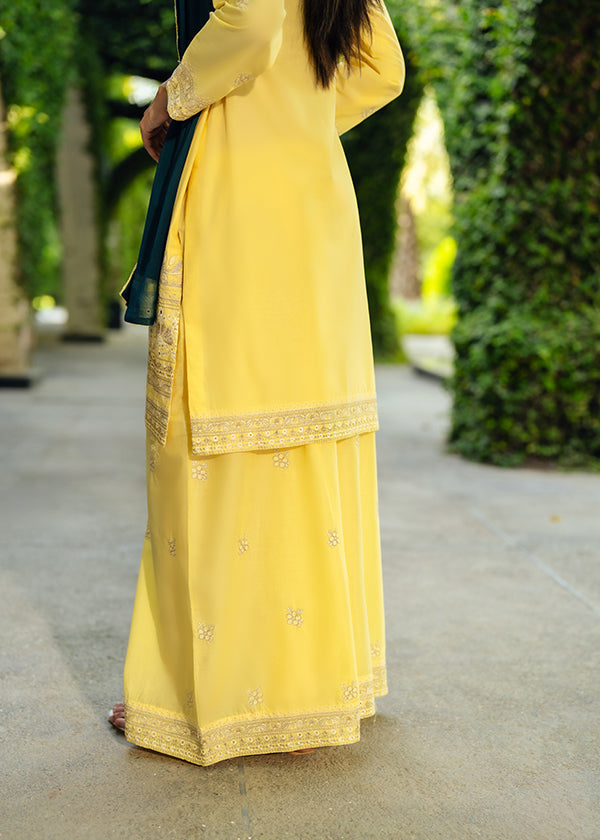Lemon Lawn Straight Cut Shalwar Kameez Online in KSA Riyadh Saudi Arabia Oman Bahrain Qatar
