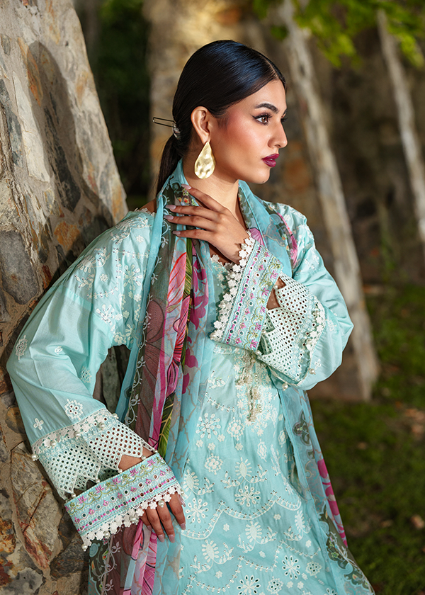 Light Blue Lawn Festive Wear Suit Online in Dubai DXB UAE Abudhabi Meena Bazaar