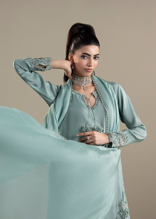 Light Blue Raw Silk Kurta with Straight Pants and Dupatta Online in Dubai UAE Abudhabi Ajman Sharjah