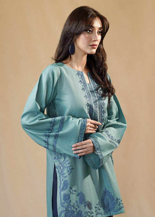 Light Blue Slub Khaddar for Ladies Online in UK USA Canada