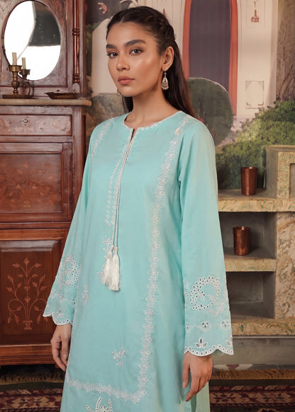 Light Cyan Embroidered Lawn Kurta Pajama Online in Dubai UAE Abudhabi Ajman Sharjah