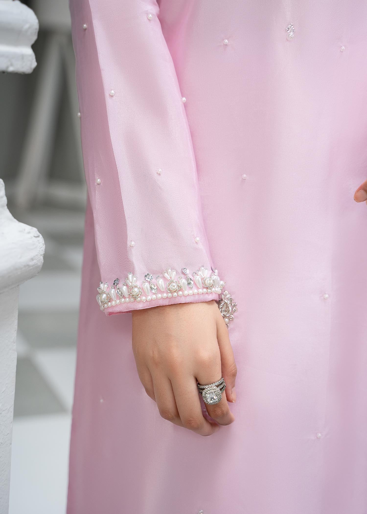 Light Pink Adda Work Kattan Silk Designer Suit Online in Dubai DXB UAE Abudhabi Meena Bazaar