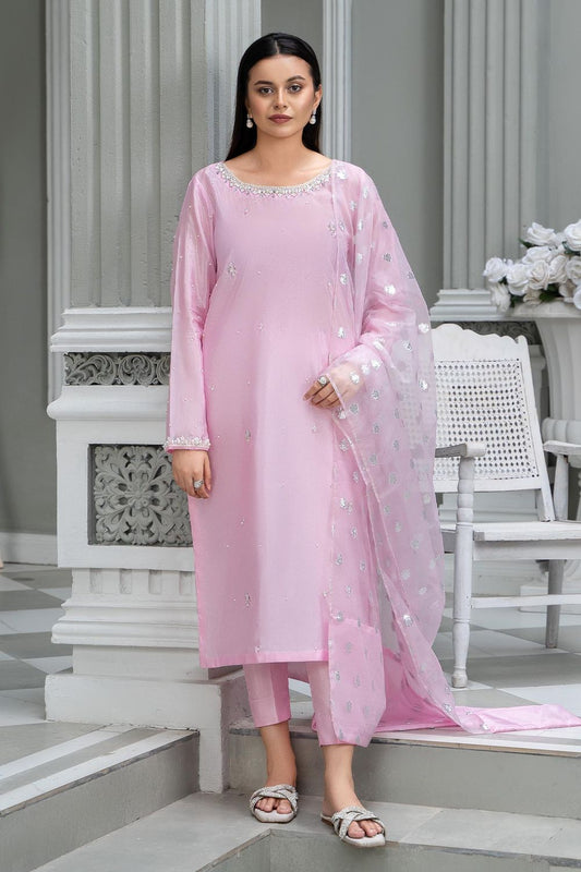 Light Pink Adda Work Kattan Silk Salwar Kameez Online in Dubai UAE Abudhabi Ajman Sharjah