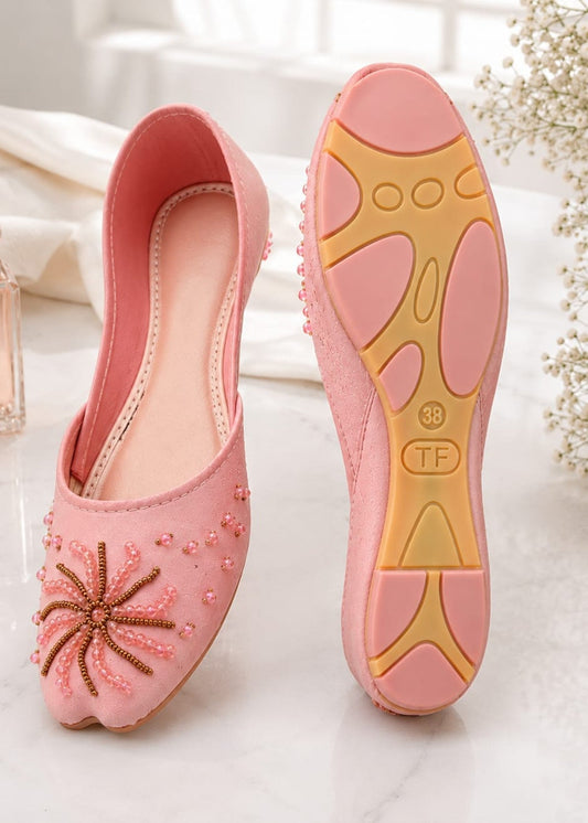 Light Pink Embroidered Khussa for Wedding Online in Sri Lanka India Australia