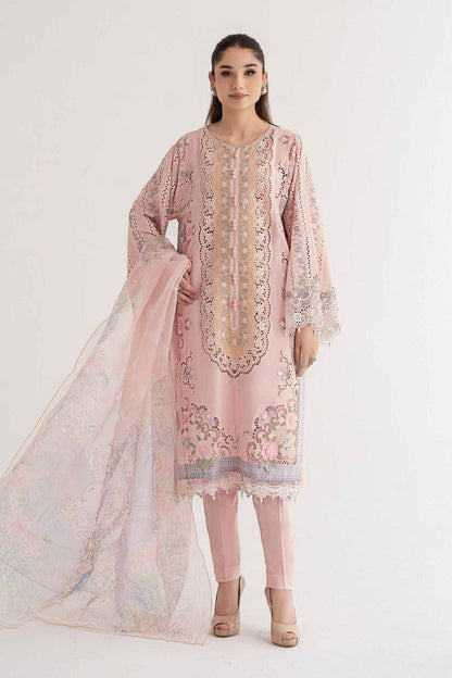Light Pink Floral Embroidered Lawn Pakistani Suit Online in Dubai UAE Abudhabi Ajman Sharjah