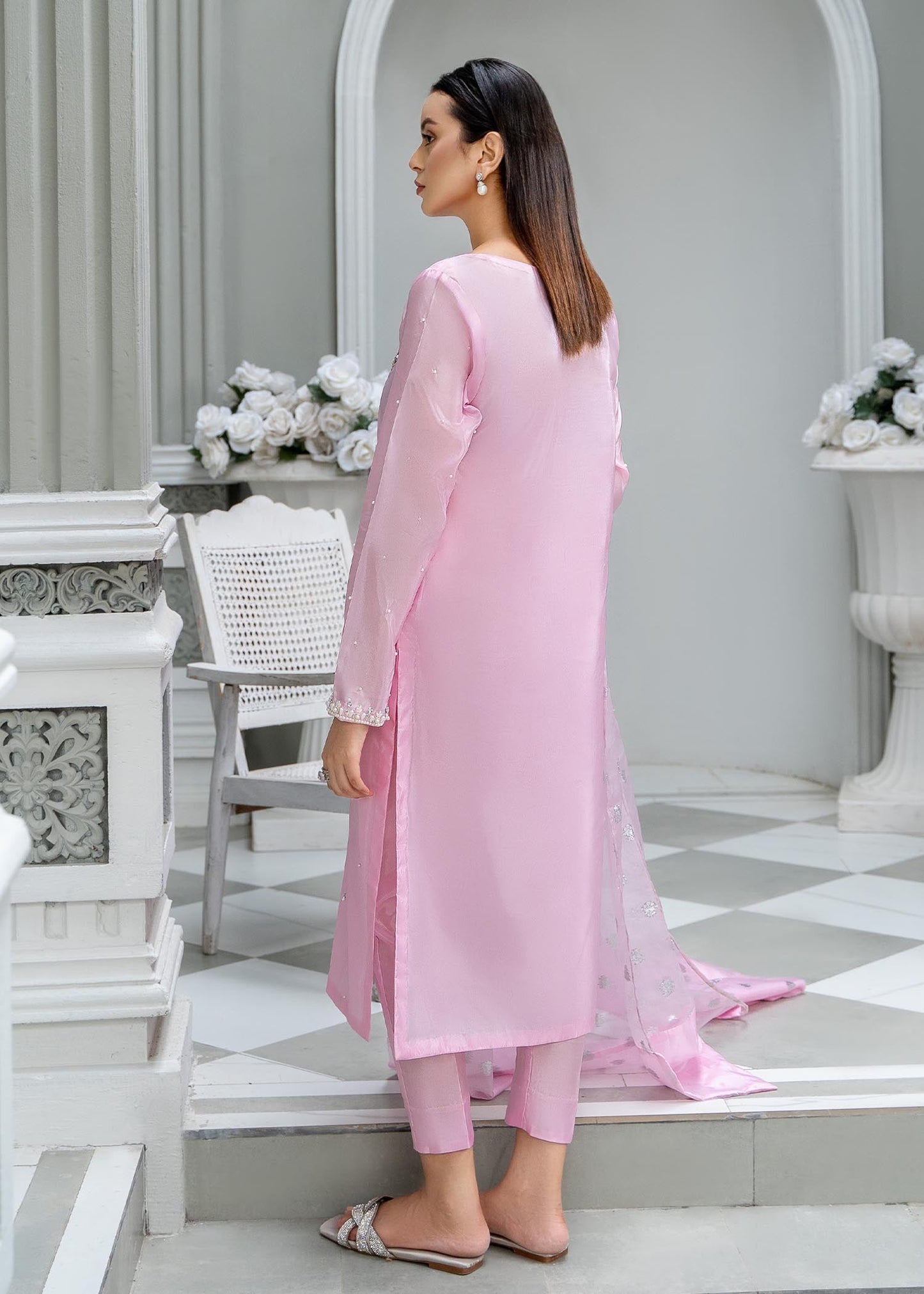 Light Pink Kattan Silk Festive Suit Online in Sri Lanka India Australia