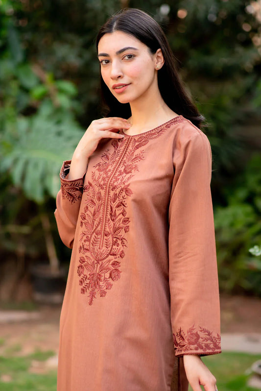 Brown Kurta with Straight Pants