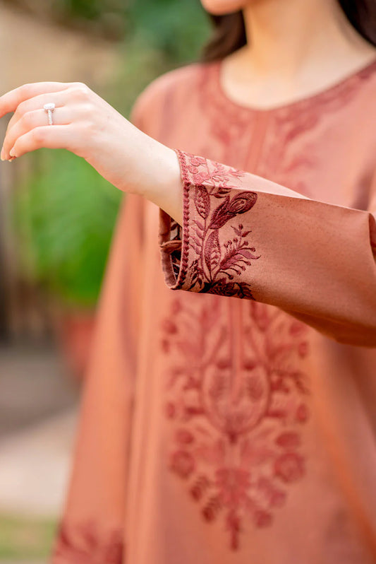 Brown Kurta with Straight Pants