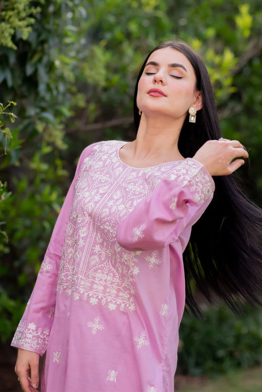 Blush Pink Kurta with Straight Pants