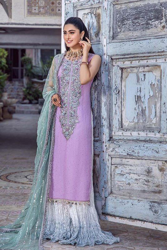 Hand Embroidered Pure Organza Suit with Crushed Crinkle Sharara