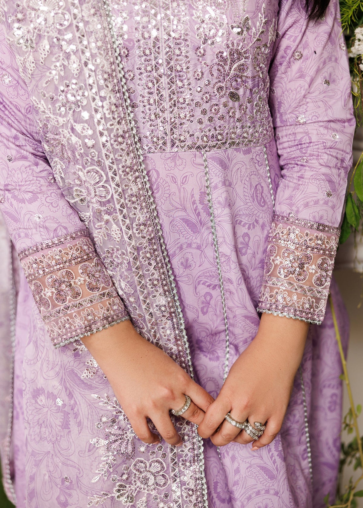 Lilac Cotton 3 Piece Maxi Suit Online in Dubai DXB UAE Abudhabi Meena Bazaar