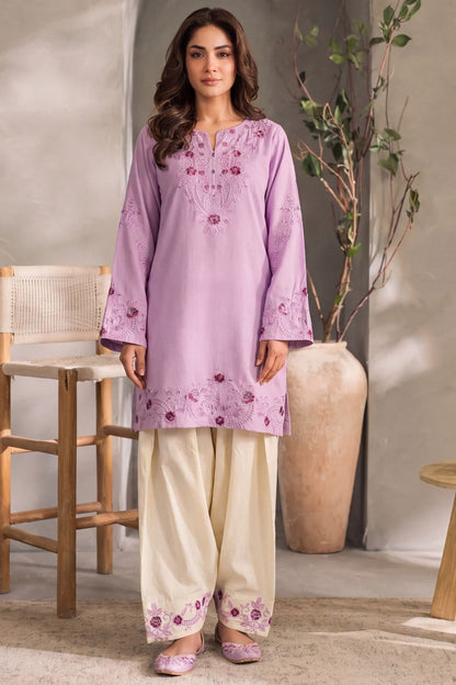 Lilac Embroidered Dhanak Farshi Shalwar Kurta Set Online in Dubai UAE Abudhabi Ajman Sharjah