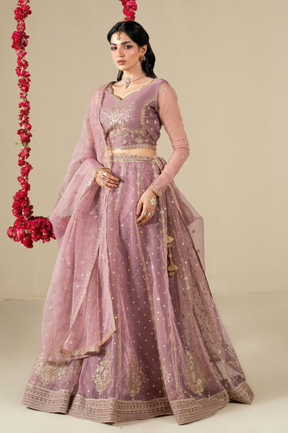 Lilac Embroidered Organza Lehenga Choli Online in Dubai UAE Abudhabi Ajman Sharjah