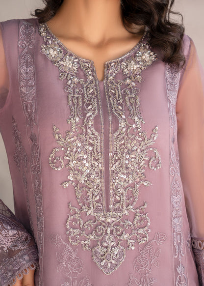 Lilac Embroidered Organza Raw Silk Pakistani Outfit Online in Dubai DXB UAE Abudhabi Meena Bazaar