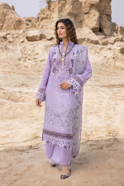 Lilac Embroidered Raw Silk Festive Suit Online in Dubai UAE Abudhabi Ajman Sharjah